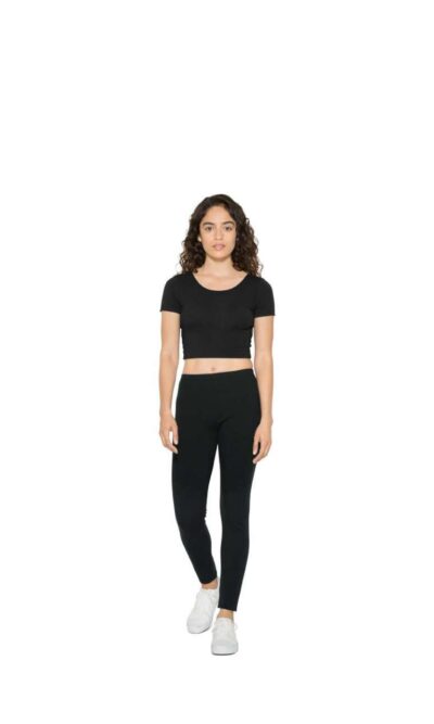 WOMEN'S COTTON SPANDEX SHORT SLEEVE CROP TOP - Image 3