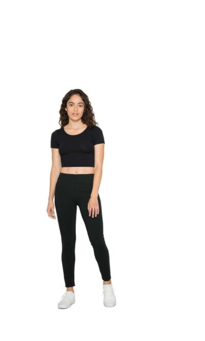 WOMEN'S COTTON SPANDEX SHORT SLEEVE CROP TOP - Image 4