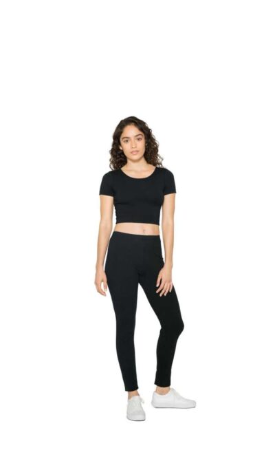 WOMEN'S COTTON SPANDEX SHORT SLEEVE CROP TOP - Image 5