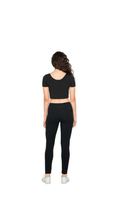 WOMEN'S COTTON SPANDEX SHORT SLEEVE CROP TOP - Image 6