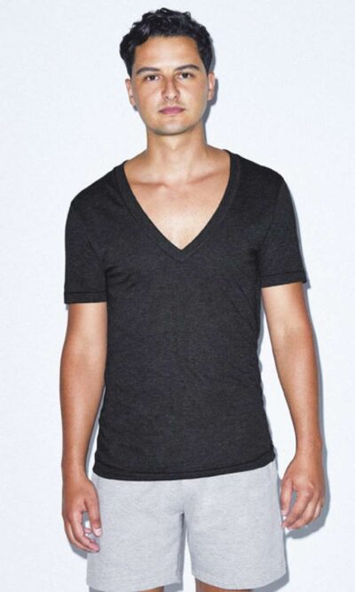 UNISEX TRI-BLEND S/S DEEP V-NECK T-SHIRT - Image 8