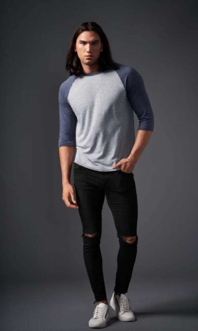 ADULT TRI-BLEND ¾ SLEEVE RAGLAN TEE - Image 3