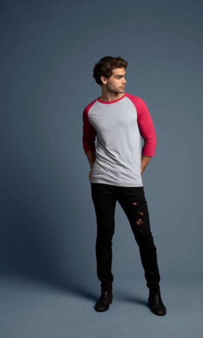 ADULT TRI-BLEND ¾ SLEEVE RAGLAN TEE - Image 7