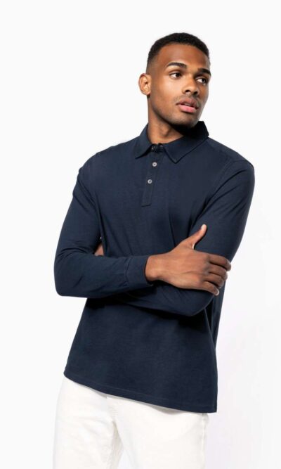 MEN'S LONG SLEEVED JERSEY POLO SHIRT - Image 4