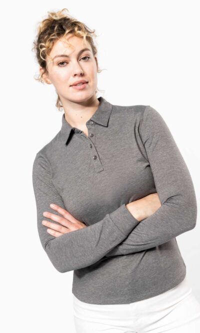 LADIES' LONG SLEEVE JERSEY POLO SHIRT - Image 5