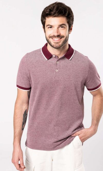 MEN'S TWO-TONE MARL POLO SHIRT - Image 1