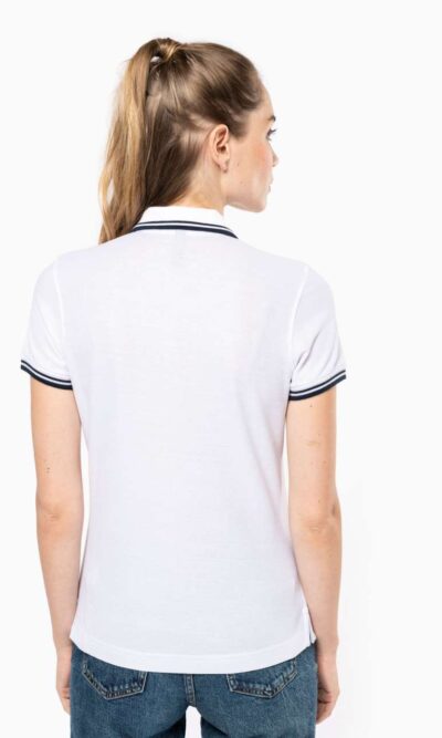 LADIE'S 2 STRIPED SHORT SLEEVED POLOSHIRT - Image 6