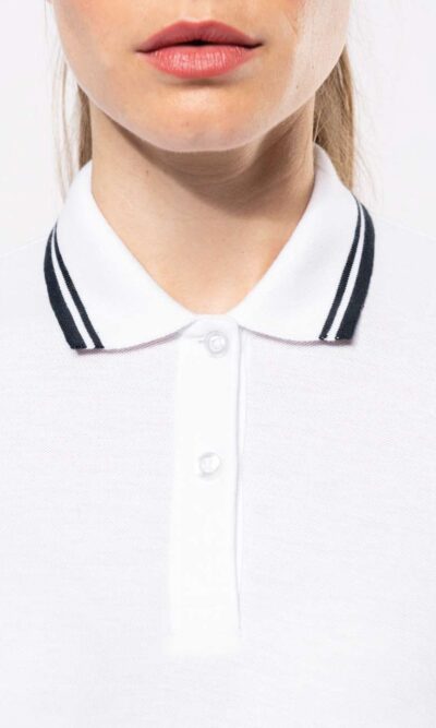 LADIE'S 2 STRIPED SHORT SLEEVED POLOSHIRT - Image 9