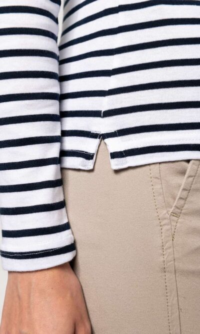 LADIES’ LONG-SLEEVED BRETON STRIPE TOP - Image 4