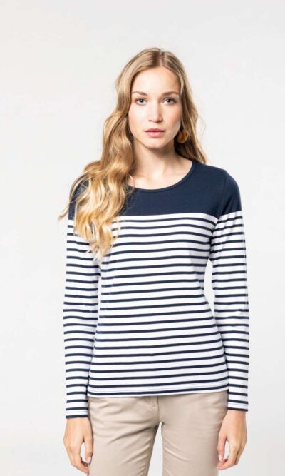 LADIES’ LONG-SLEEVED BRETON STRIPE TOP - Image 5