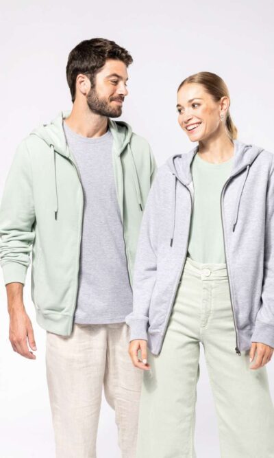 UNISEX ECO-FRIENDLY FRENCH TERRY ZIPPED HOODED SWEATSHIRT - Image 3