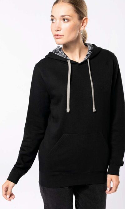 UNISEX CONTRAST PATTERNED HOODED SWEATSHIRT - Image 8