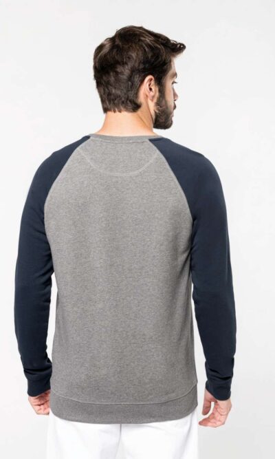 MEN'S TWO-TONE ORGANIC CREW NECK RAGLAN SLEEVE SWEATSHIRT - Image 4