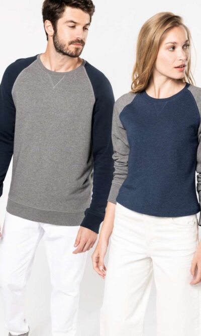 MEN'S TWO-TONE ORGANIC CREW NECK RAGLAN SLEEVE SWEATSHIRT - Image 5