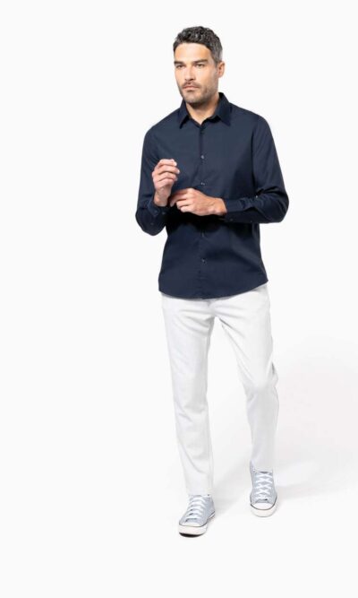 MEN’S LONG-SLEEVED COTTON POPLIN SHIRT - Image 6