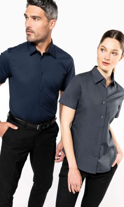 SHORT-SLEEVED COTTON/ELASTANE SHIRT - Image 6