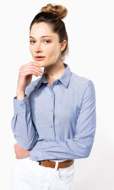 LADIES' LONG-SLEEVED OXFORD SHIRT - Image 3