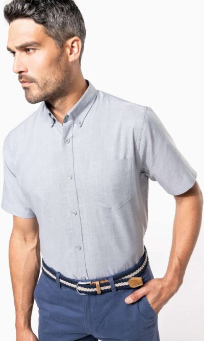 MEN'S SHORT-SLEEVED OXFORD SHIRT - Image 3