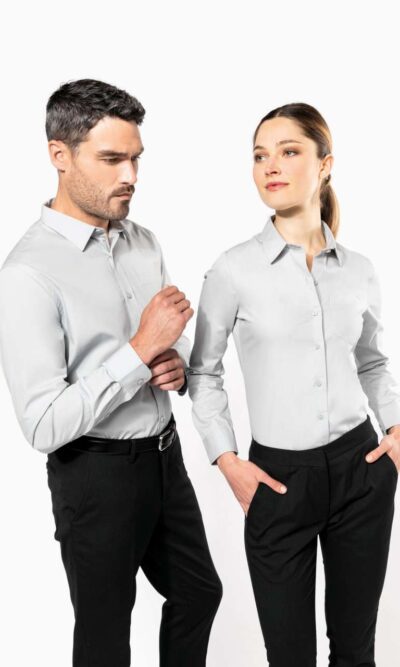 LADIES' LONG-SLEEVED COTTON POPLIN SHIRT - Image 6