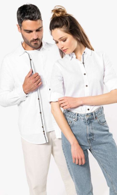 MEN'S LONG SLEEVE LINEN AND COTTON SHIRT - Image 3