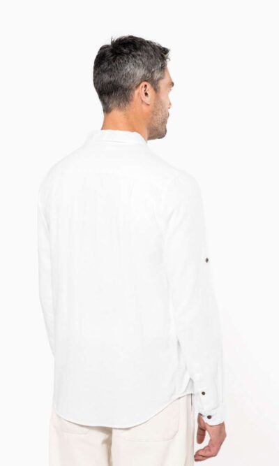 MEN'S LONG SLEEVE LINEN AND COTTON SHIRT - Image 7