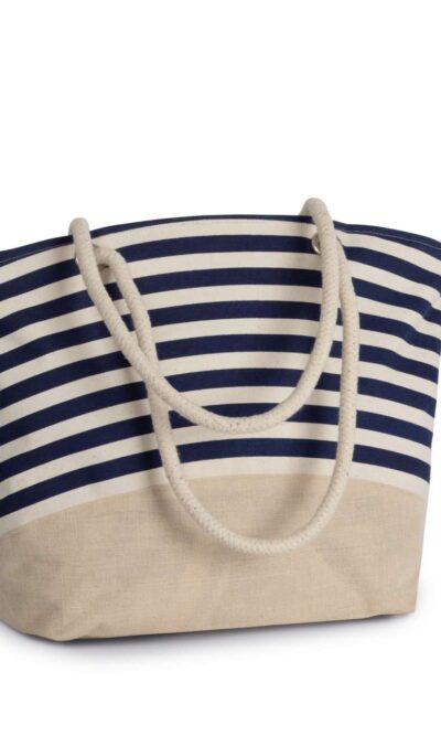 JUTE CANVAS DUFFEL SHOPPING BAG - Image 1