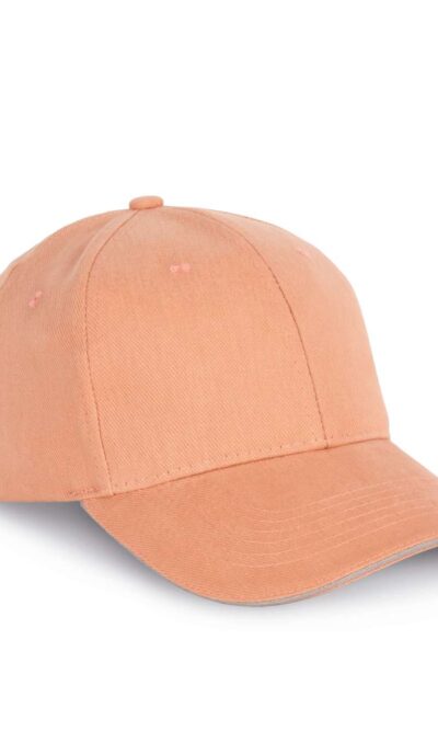 CAP IN ORGANIC COTTON WITH CONTRASTING SANDWICH PEAK - 6 PANELS - Image 5