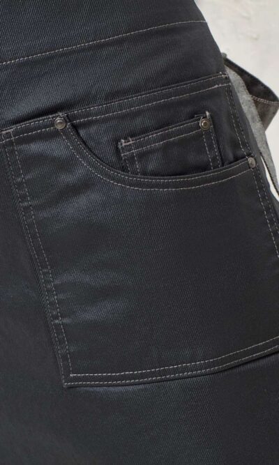 'DIVISION' WAXED LOOK DENIM WAIST APRON - Image 3