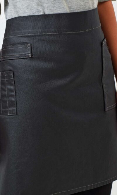 'DIVISION' WAXED LOOK DENIM WAIST APRON - Image 7