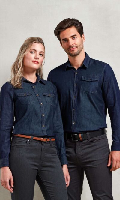 MEN’S JEANS STITCH DENIM SHIRT - Image 3