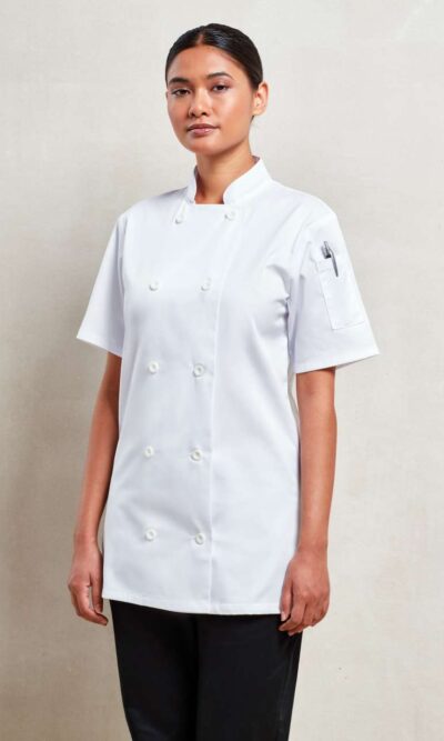 WOMEN'S SHORT SLEEVE CHEF'S JACKET - Image 1