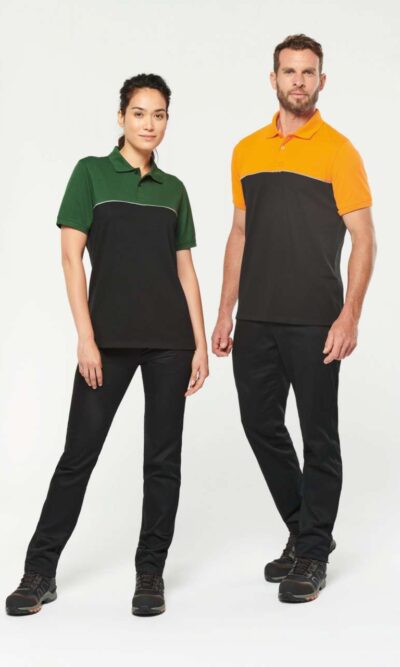 UNISEX ECO-FRIENDLY TWO-TONE SHORT SLEEVE POLO SHIRT - Image 6