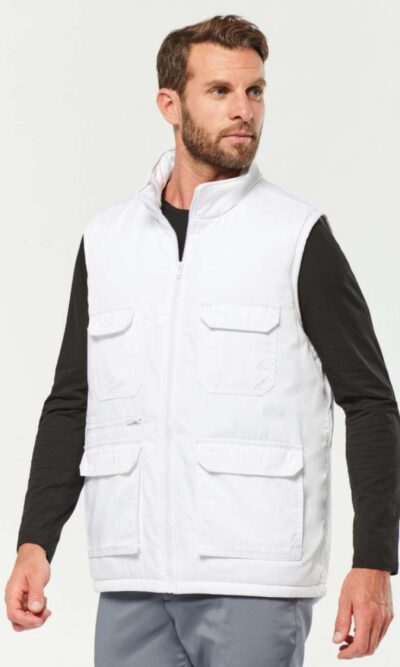 UNISEX PADDED MULTI-POCKET POLYCOTTON VEST - Image 3