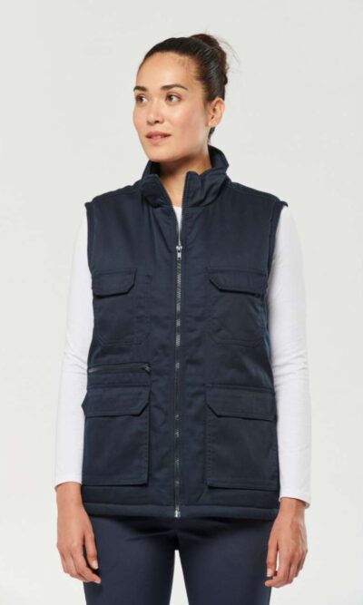 UNISEX PADDED MULTI-POCKET POLYCOTTON VEST - Image 4