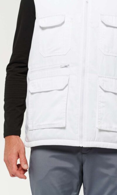 UNISEX PADDED MULTI-POCKET POLYCOTTON VEST - Image 6