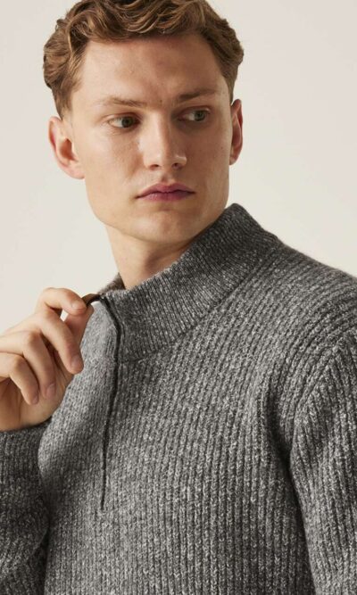 SOLOMON ZIP-NECK KNITTED PULLOVER - Image 4